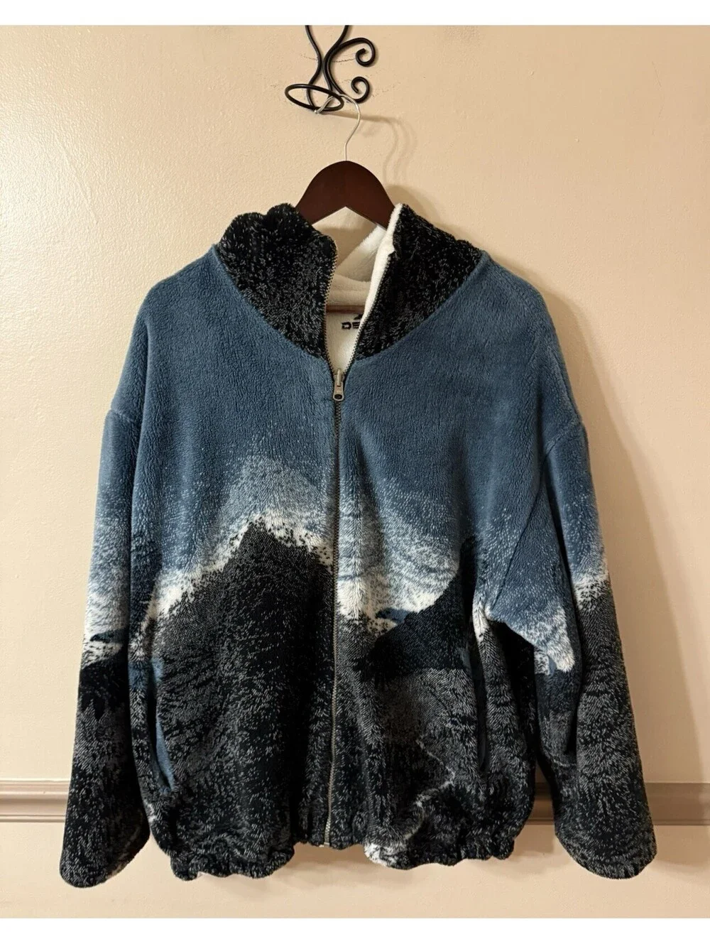 DENALI Heavy Fleece Reversible Jacket Eagle Print Size Large MADE IN USA